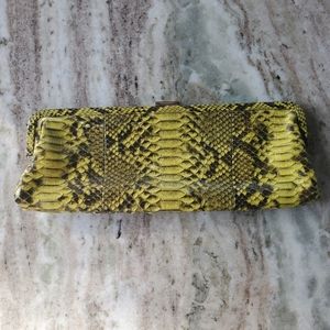 MICHAEL KORS SNAKESKIN LEATHER CLUTCH